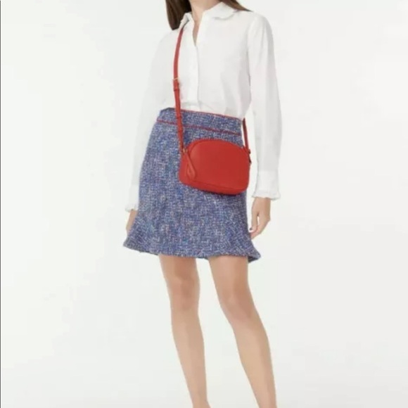 J Crew Patricia Fluted Skirt In Autumn Tweed Size 10 AR425‎ MSRP $148 Blue - Picture 2 of 5